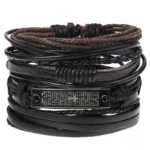 Bracelet en cuir pour hommes, style africain