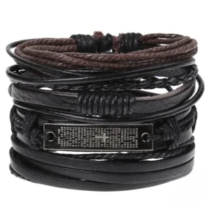 Bracelet en cuir pour hommes, style africain