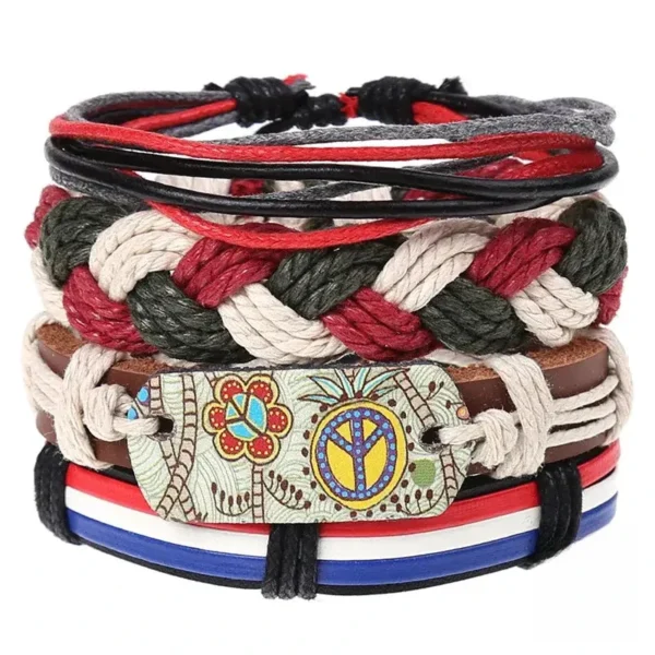Bracelet Africain Homme en cuir véritable - vue 4