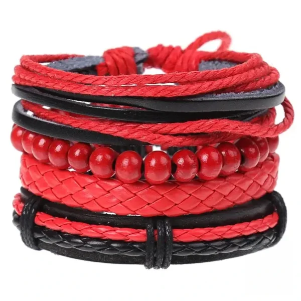 Bracelet Africain Homme en cuir véritable - vue 5