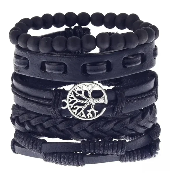 Bracelet Africain Homme en cuir véritable - vue 8