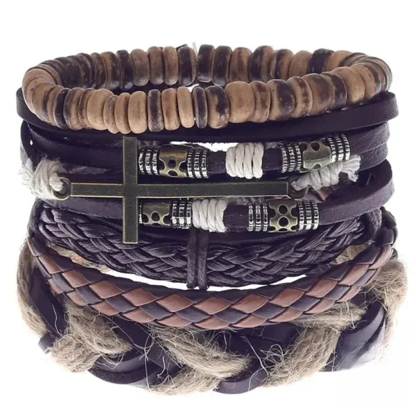 Bracelet Africain Homme en cuir véritable - vue 13