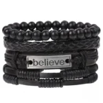 Bracelet en cuir pour homme, design africain