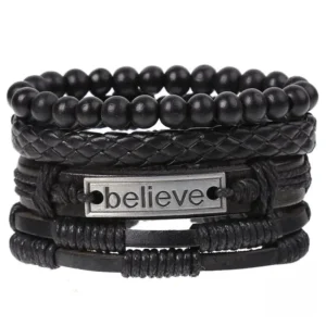 Bracelet en cuir pour homme, design africain
