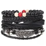 Bracelet en cuir inspiré des traditions africaines