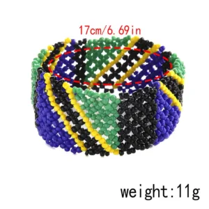 Bracelet en perles africaines aux couleurs vibrantes