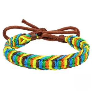 Bracelet Africain Tissé Main en couleur vibrante