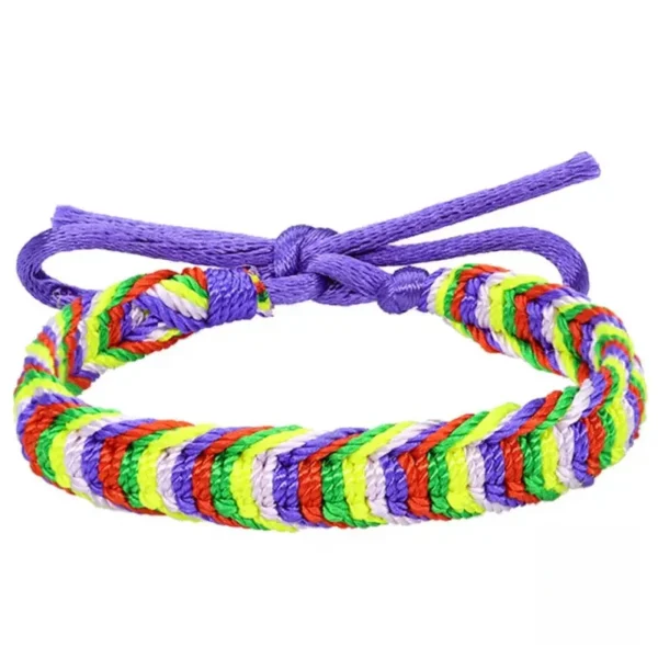 Bracelet africain fait main, tissage coloré