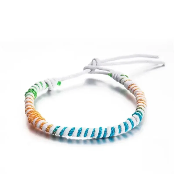 Bracelet Africain Tissé Main en couleur vibrante - vue 2