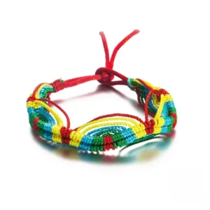 Élégant bracelet tissé fait main en textile africain