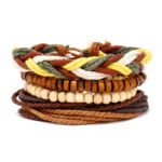 Bracelet Africain en Cuir Tressé