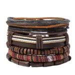 Bracelet tressé en cuir, mode inspirée d'Afrique