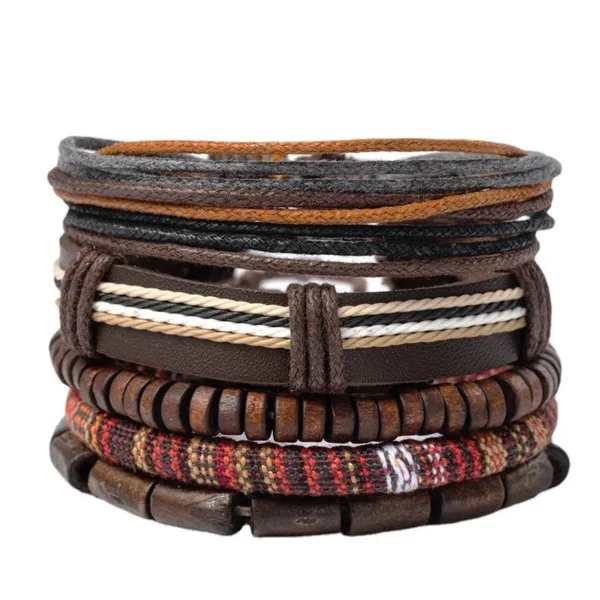 Bracelet tressé en cuir, mode inspirée d'Afrique