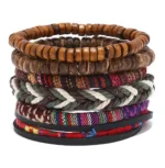 Accessoire élégant en cuir africain tressé