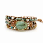 Bracelet Africain Wrap en Amazonite