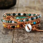 Bracelet Wrap en Amazonite, style africain unique
