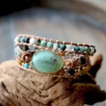 Bracelet artisanale, Amazonite, inspiration africaine