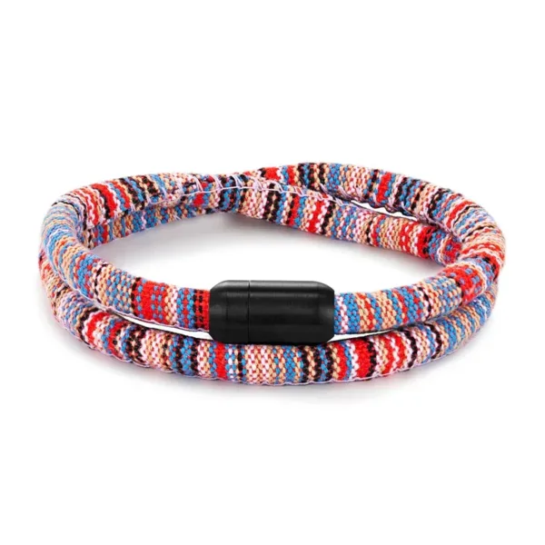 Bracelet Corde Africain en rose