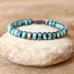 Bracelet en jaspe africain, élégance intemporelle