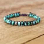 Bracelet en jaspe avec motifs africains uniques
