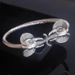 Jonc africain avec motif tête d'éléphant unique
