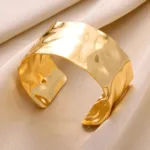 Bracelet Manchette Ondulé en Acier Inoxydable