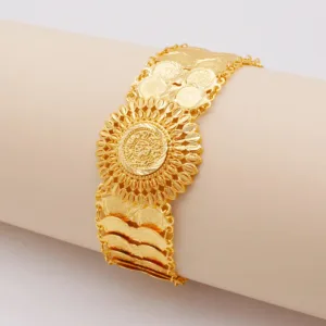 Bracelet Pièce de Monnaie en Or, design africain unique