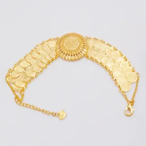 Bracelet africain en or avec pièce de monnaie, élégant