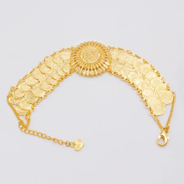 Bracelet africain en or avec pièce de monnaie, élégant