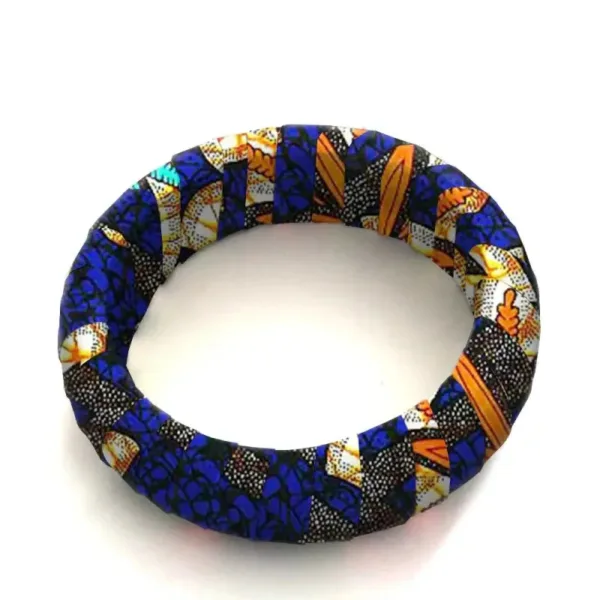 bracelet-wax-bleu-et-orange-1 Bracelet Wax Bleu et Orange en tissus africains colorés