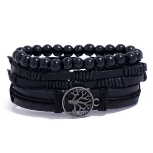 Bracelet Tressé en Cuir pour Homme