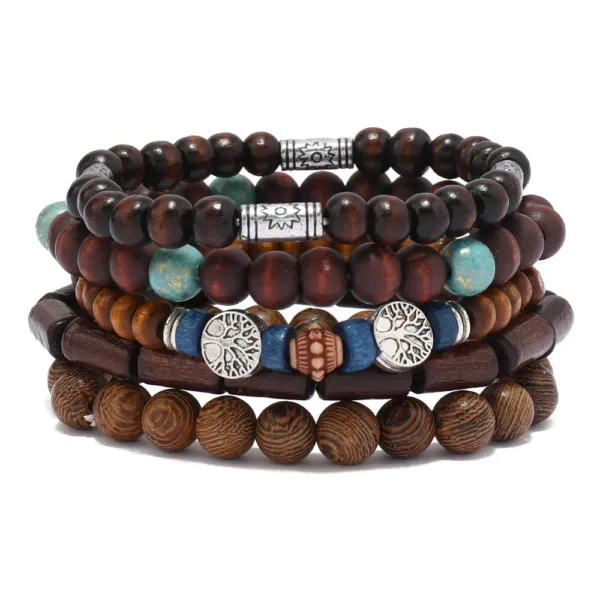 Bracelets Cuir Tressé pour Hommes Style Tribal - vue 2