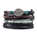 Bracelets Cuir Tressé pour Hommes Style Tribal - vue 6