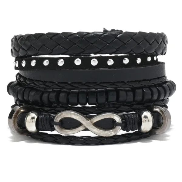 Bracelets Cuir Tressé pour Hommes Style Tribal - vue 7