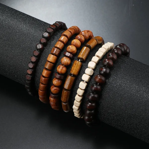 Bracelets Cuir Tressé pour Hommes Style Tribal - vue 8