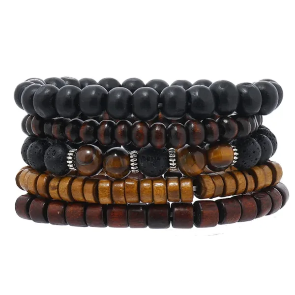 Bracelets Cuir Tressé pour Hommes Style Tribal - vue 9