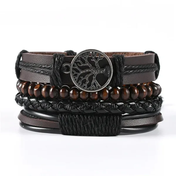 Bracelets Cuir Tressé pour Hommes Style Tribal - vue 10