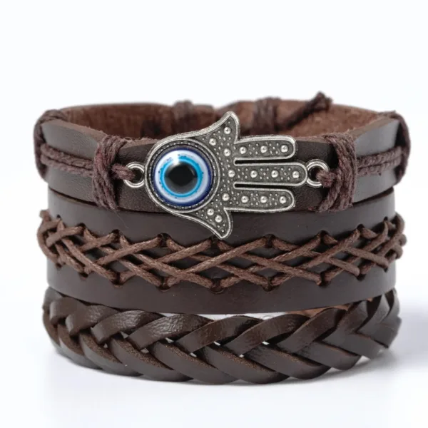 Bracelets Cuir Tressé pour Hommes Style Tribal - vue 11