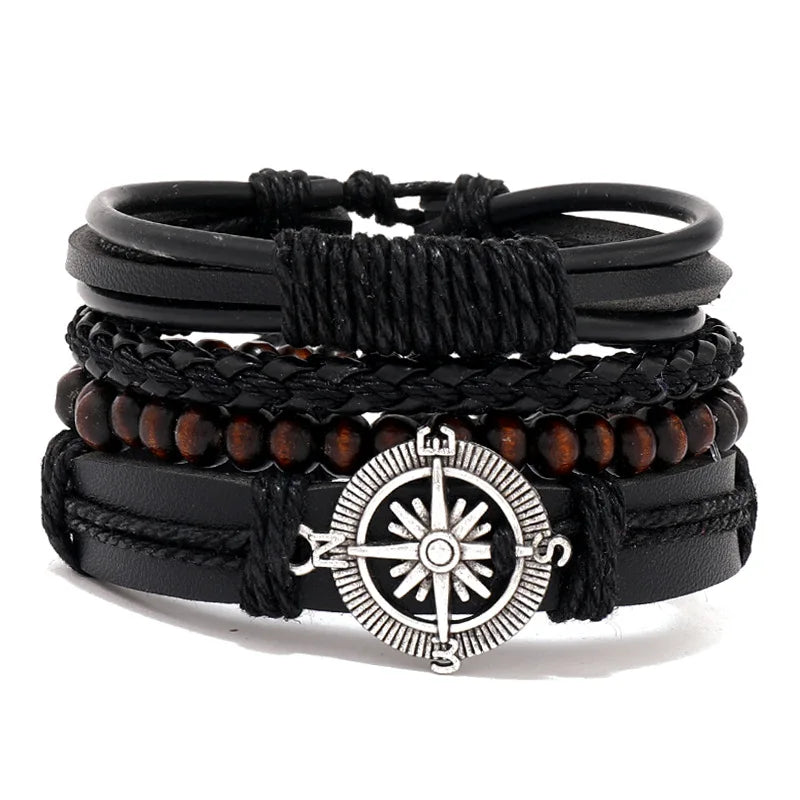 Bijou Africain Bracelet en Cuir Tressé