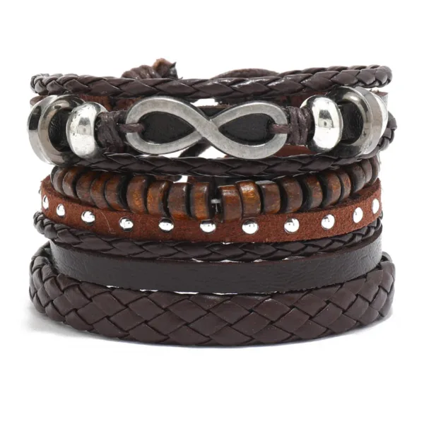 Bracelets Cuir Tressé pour Hommes Style Tribal - vue 12