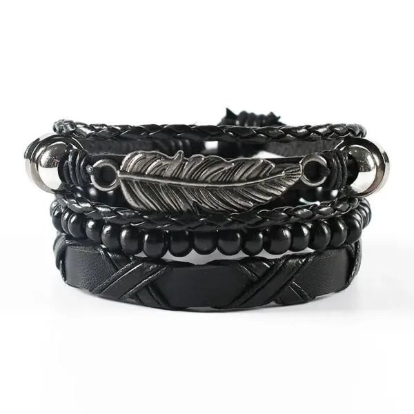 Bracelets Cuir Tressé pour Hommes Style Tribal - vue 13
