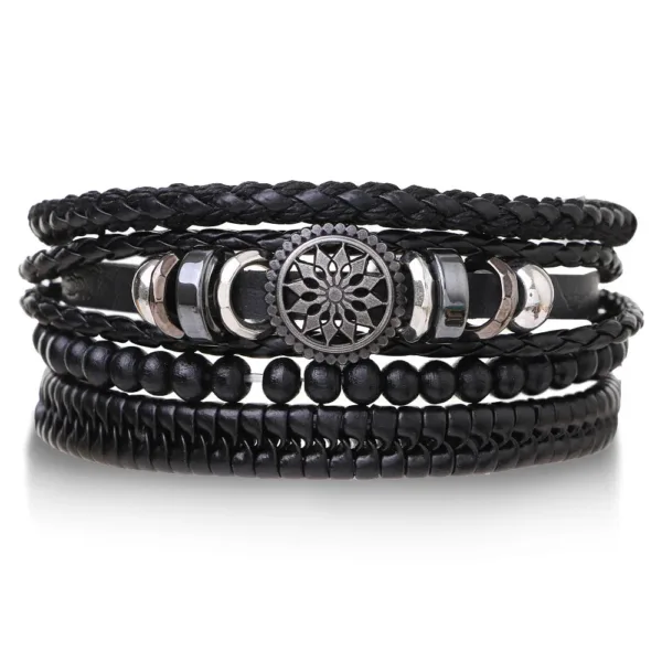 Bracelets Cuir Tressé pour Hommes Style Tribal - vue 14