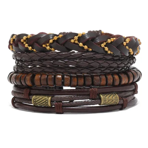 Bracelets Cuir Tressé pour Hommes Style Tribal - vue 15