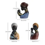 Statue de Femme Africaine avec Bébé en tenue traditionnelle
