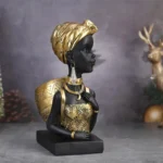 Décoration africaine : buste femme avec panier coloré