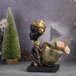 Élégant buste féminin africain avec panier décoratif