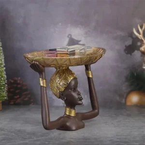 Buste femme africaine avec plateau décoratif