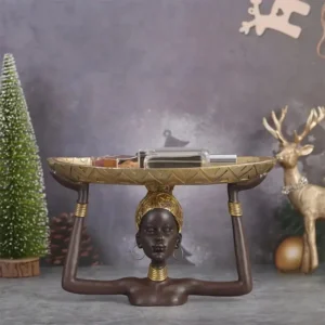 Buste traditionnel africain avec support élégant