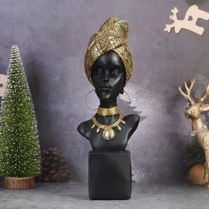 Buste en résine représentant une femme africaine