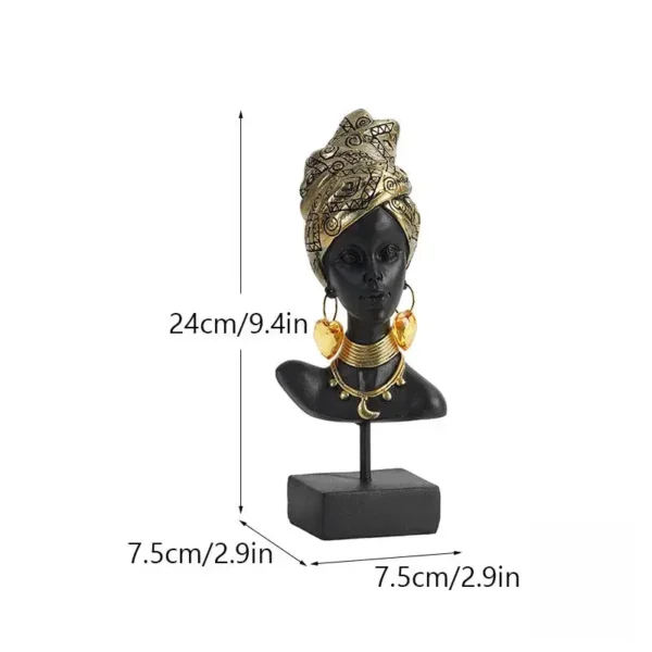 Buste décoratif femme africaine, résine artisanale